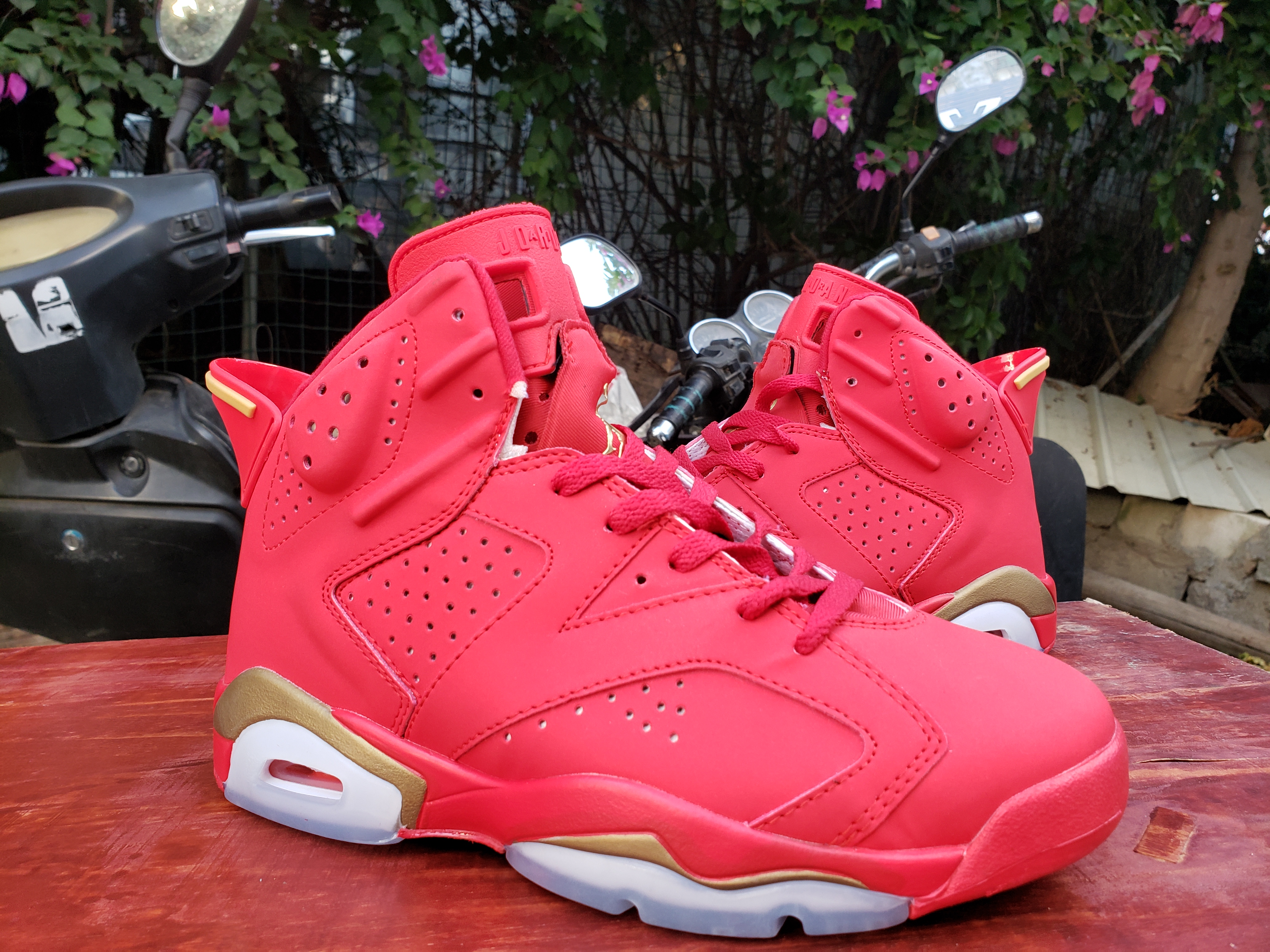 2020 Air Jordan 6 Hot Red Gold Shoes - Click Image to Close